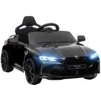 AIYAPLAY Voiture Électrique pour Enfants BMW M4, Son & Lumière, 3-5 km/h, avec Télécommande, pour 3-5 Ans, Noir(m-6)