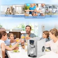 HOMCOM Machine à Glaçons Fabricant de Glaçons Ice-Maker, Fonction Minuterie, Réservoir d'Eau de 1,2 L, Argent(m-5)