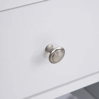 Vinsetto Mobiletto per Stampante in Legno con 4 Ruote, Mensola Regolabile e Piano per CPU, Bianco(m-10)