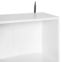 HOMCOM Skandinavisches Bücherregal mit Abmessungen 80L x 23,5B x 123H cm, 5 Nischen, Schrank, 2 Türen, schräge massive Holzfüße, Spanplatten in Weiß(m-5)