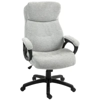 HOMCOM Chaise de bureau, chaise de bureau, pivotante, avec fonction d'inclinaison, réglable en hauteur, Gris clair(m-6)