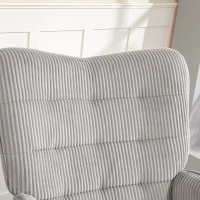 HOMCOM Fauteuil à bascule vintage, patins courbés, rembourrage épais, hêtre & acier, Gris clair(m-4)