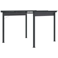 Outsunny Pergola 3 m x 3 m, avec Schiebedach, résistant aux intempéries, Aluminium, Noir(m-1)