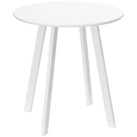 HOMCOM Table à manger, Table de cuisine, pour 2 personnes, Surface brillante, avec embouts de protection, blanc, 72 x 72 x 75cm(m-6)