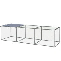 PawHut Enclos poulailler cage clapier extérieur 3 m² für Kleintiere dim. 3 x 1 x 0,8 m verzinkter Stahl(m-1)