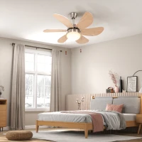 HOMCOM Ventilateur de plafond avec éclairage, Interrupteur à chaîne, 3 vitesses, 76 cm x 76 cm x 41,5 cm, Blanc(m-2)