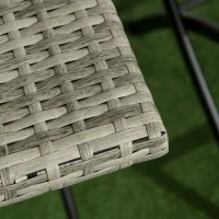 Outsunny Ensemble de jardin 3 pièces, 2 chaises pliantes, 1 table pliante, imitation rotin, cadre en métal, gris clair(m-4)