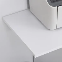 Vinsetto Mobiletto per Stampante in Legno con 4 Ruote, Mensola Regolabile e Piano per CPU, Bianco(m-11)