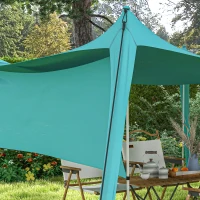 Outsunny Voile solaire, imperméable, ajustable, léger, pliable, supports en acier, 3x3x2m, Bleu ciel(m-4)