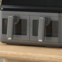 HOMCOM Heißluft Fritteuse ohne Öl Air Fryer Doppelbehälter 8L 2500 W 8 Programme einstellbare Temperatur Timer grau(m-5)