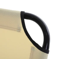 Outsunny Chaise longue, dossier réglable sur 5 positions, séchage rapide, cadre en métal, 190 x 56 x 28 cm, crème(m-5)