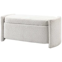 HOMCOM Banc avec Rangement, Banc d'Entrée, Banc à Chaussures, rembourré, 105 cm x 44 cm x 45,5 cm. Crème/Beige(m-1)