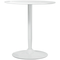 HOMCOM Table à manger pour 2 personnes, plateau rond, pied en acier, blanc, 70 x 70 x 75 cm