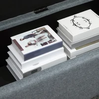 HOMCOM Banc rembourré avec espace de rangement, Ottomane, Banc d'entrée, Finition des boutons, 125,1 cm x 48,9 cm x 41,3 cm, Gris(m-5)