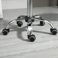 HOMCOM Lot de 2 Tabourets à roulettes réglables en hauteur et pivotants, tabouret de travail avec roues pour salon, bureau, simili cuir, Ø35,5 x 63 cm, Noir(m-4)