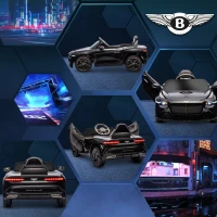 HOMCOM Elektroauto für Kinder von 3 bis 5 Jahren 2 Motoren 12V 25W 3-5 km/h 2,4G-Fernbedienung Bentley Bacalar Schwarz(m-4)