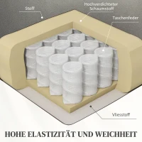 HOMCOM Liegesessel mit Taschenfederkernsitz und verstellbarer Fußstütze, Seitentaschen, für Wohnzimmer, Schlafzimmer, Hellgrau(m-5)