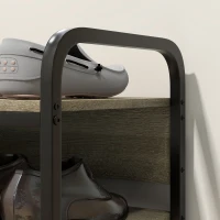 HOMCOM Schuhschrank 4 Ebenen, Schuhaufbewahrung 11 Paare Schuhe Metallrahmen - 70 B x 30 T x 65 H cm Schwarz(m-5)