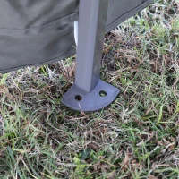 Outsunny Pavillon pliant 3,3 x 3,3 m avec éclairage LED, rideaux en mesh, sac de transport, Gris(m-5)