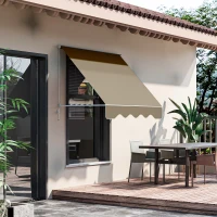 Outsunny Markise Manuel Verstellbare Neigung Aluminium Polyester wasserfest 70L x 180B cm Beige(m-2)