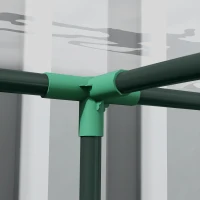 Outsunny Angelehntes Gewächshaus Gewächshaus 2 rollbare Reißverschlusstüren pulverbeschichteter Stahl PVC transparent(m-5)