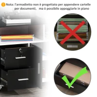 HOMCOM Mobile Porta Stampante con Cassetti, Mobiletto Multiuso per Ufficio e Casa, Nero e Bianco, 100x35x65cm(m-7)