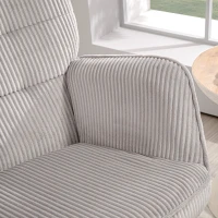 HOMCOM Fauteuil à bascule vintage, patins courbés, rembourrage épais, hêtre & acier, Gris clair(m-5)