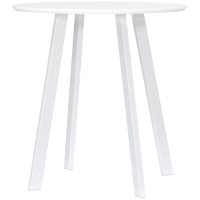 HOMCOM Table à manger, Table de cuisine, pour 2 personnes, Surface brillante, avec embouts de protection, blanc, 72 x 72 x 75cm