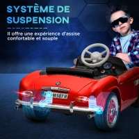 HOMCOM Elektroauto für Kinder BMW 507 Lizenz Retro-Vintage-Stil 12V max. 5km/h Fernbedienung Rot(m-4)
