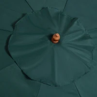 Outsunny Parasol en Bois pour Jardin avec Manivelle 2,5m Vert foncé(m-5)