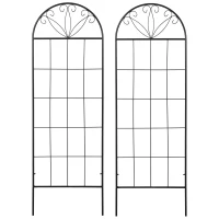 Outsunny Treillis Garten Set von 2 Unterstützung für Kletterpflanzen aus Metall - 51 x 152 cm schwarz(m-1)