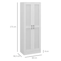 HOMCOM Schrank 2 Türen Aufbewahrungsmöbel mit 4 Regalen, zeitgenössischer Stil, 60L x 36,5B x 175H(m-3)