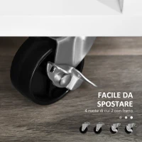 HOMCOM Mobile Porta Stampante con Cassetti, Mobiletto Multiuso per Ufficio e Casa, Nero e Bianco, 100x35x65cm(m-5)
