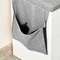 HOMCOM Schuhbank und Schuhschrank mit Sitzkissen Grau 2 Regale und 2 Schubladen MDF 80,5 x 30,5 x 43,5 cm Grau und Weiß(m-5)