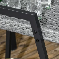 Outsunny Chariot de Barbecue BBQ-Roulotte, 1 Étagère, Rotin PE, 79 cm x 52 cm x 82 cm, Gris(m-4)