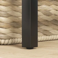 HOMCOM Moderner Design-Schreibtisch, 1 Regal, 2 Schubladen, schwarzes Metallgestell, Holzpartikeln, Maße 106 B x 51,5 T x 102,5 H cm(m-5)