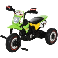 HOMCOM Kindertrike Motocross mit Musik- und Lichteffekten, Aufbewahrungsbox, Grün