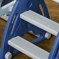 AIYAPLAY Spielplatz Set mit Rutsche und Schaukel für Kinder 3-in-1 mit Basketballkorb, 155L x 136B x 114H cm blau(m-5)