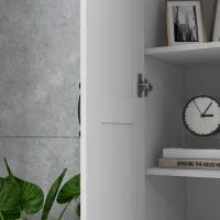 HOMCOM Schrank 2 Türen Aufbewahrungsmöbel mit 4 Regalen, zeitgenössischer Stil, 60L x 36,5B x 175H(m-4)