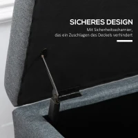 HOMCOM Banc rembourré avec espace de rangement, Ottomane, Banc d'entrée, Finition des boutons, 125,1 cm x 48,9 cm x 41,3 cm, Gris(m-4)