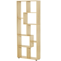 HOMCOM Bibliothek Regal Zig-Zag Design Zeitgenössisch 70L x 24B x 178H cm Spanplatten Naturholz