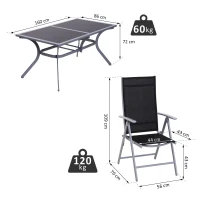 Outsunny Salon pour 6 personnes Salon de jardin Meuble de jardin Alu(m-3)