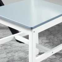 HOMCOM Ensemble de 2 chaises de salle à manger, Chaises de cuisine en bois massif, 41 cm x 46,5 cm x 85,5 cm, Blanc(m-5)