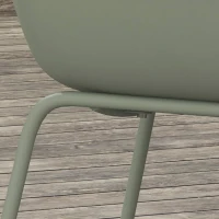 Outsunny Ensemble de 4 chaises de jardin, avec dossier haut/accoudoirs, résistant aux intempéries, jusqu'à 120 kg, plastique/métal, Vert(m-4)