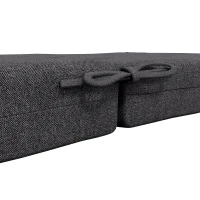 Outsunny Set mit 2 Außenkissen für Stuhl mit Rückenlehne mit Befestigungsriemen Polsterung 8 cm, 112L x 51B cm, Dunkelgrau(m-5)