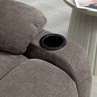 HOMCOM Fauteuil inclinable avec repose-pieds, fauteuil inclinable, pivotant, jusqu'à 150 kg, cadre en acier, 88x96x108cm, Marron Clair(m-5)