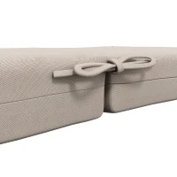 Outsunny Set von 2 Gartenstuhlkissen mit abnehmbaren Bindungen und 8 cm Polsterung, Maße 112L x 51B cm, beige(m-5)