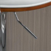 HOMCOM Set mit 2 Barhockern höhenverstellbar mit Kunstlederbezug 53 x 52 x 92-112 cm weiß(m-5)