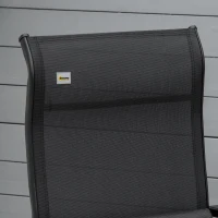 Outsunny Transat Chaise Longue de Jardin 1 Position Réglable Anti-Gravité Assise en Textilène Acier Noir 70 x 65 x 111 cm(m-5)