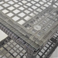 Outsunny Garten Beistelltisch rechteckiger Couchtisch aus PE-Rattan mit gehärteter Glasplatte Maße 80L x 30B x 40H cm Grau(m-4)